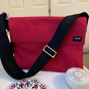 Jack Spade Atlas Briefcase messenger Bag NWT Red canvas Men’s Laptop Bag